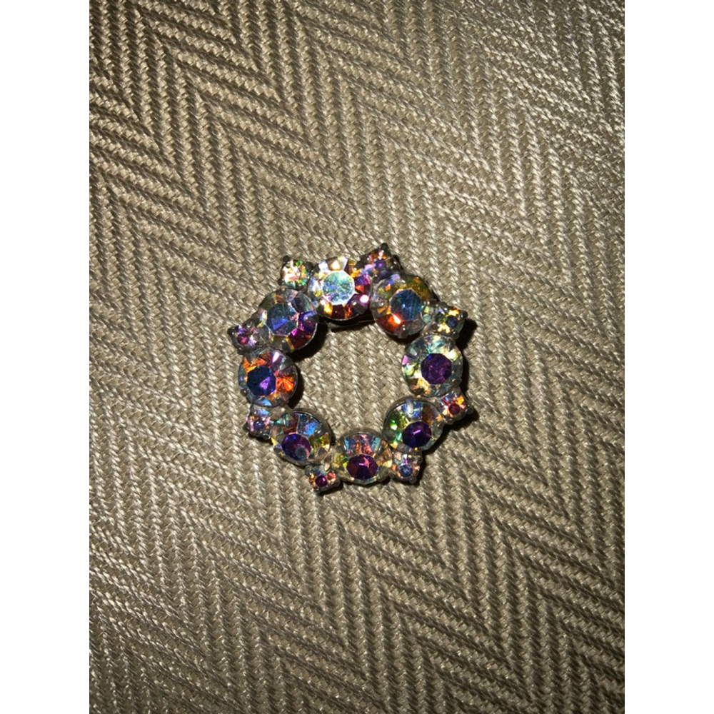 Cora Silver Iridescent Rhinestone Brooch One Size - Picture 5 of 8